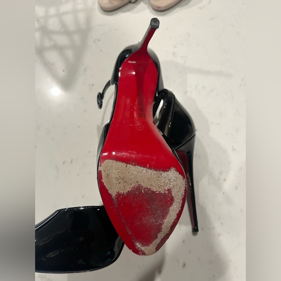 Christian Louboutin Women's Strap Slingback Sandals Peep Toe Platform Red - Picture 4 of 9